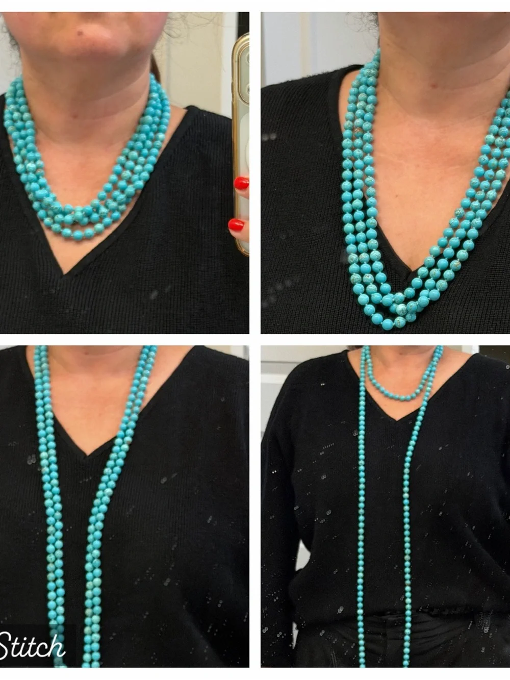 Turquoise Necklace Beaded Multiway Necklace Women Jewelry - Picture 1 of 9
